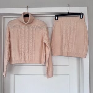 Lulu's Cream Sweater and Skirt Set